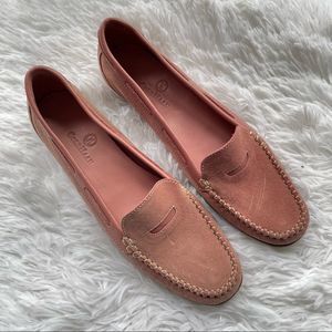 COLE HAAN WOMEN’s Pink Suede Slip on .5” Heeled loafers size 7.5 AA